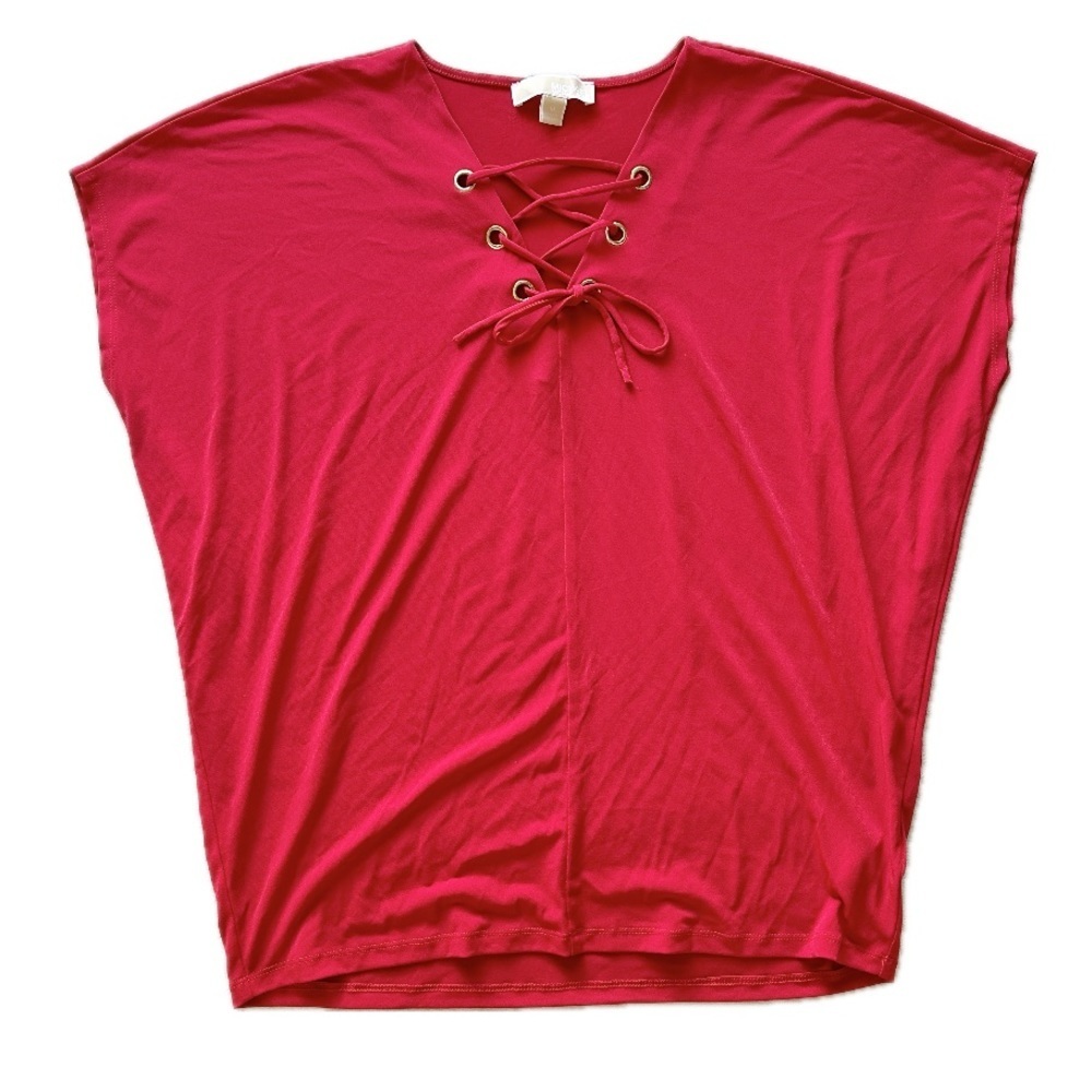 Michael Kors Red Front‎ Tie Blouse